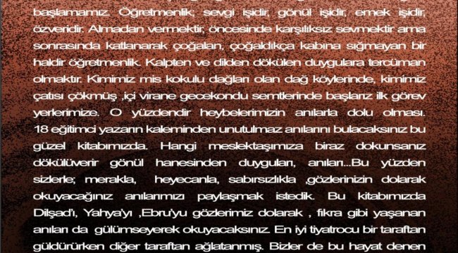 21 �?retmenin an?lar?n? yazd??? "Katre-i Hat?ra" kitab? �?retmenlere hediye edildi