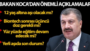 Bakan Koca'dan okullar?n kapanmas?yla ilgili önemli aç?klama
