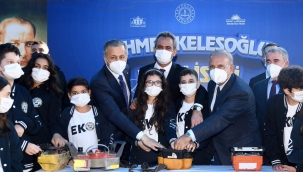 BAKAN ÖZER, AHMET KELE?O?LU FEN L?SES? TEMEL ATMA TÖREN?'NE KATILDI