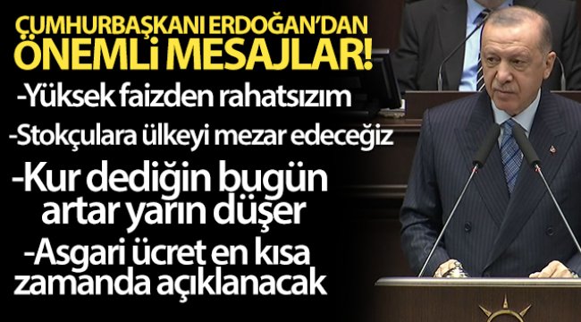 Cumhurbaşkanı Erdoğan'dan ekonomiye ilişkin önemli mesajlar