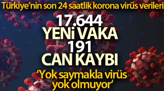 Son 24 saatte korona virüsten 191 kişi hayatını kaybetti