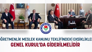 ?retmenlik Meslek Kanunu teklifindeki eksiklikler Genel Kurulda giderilmelidir