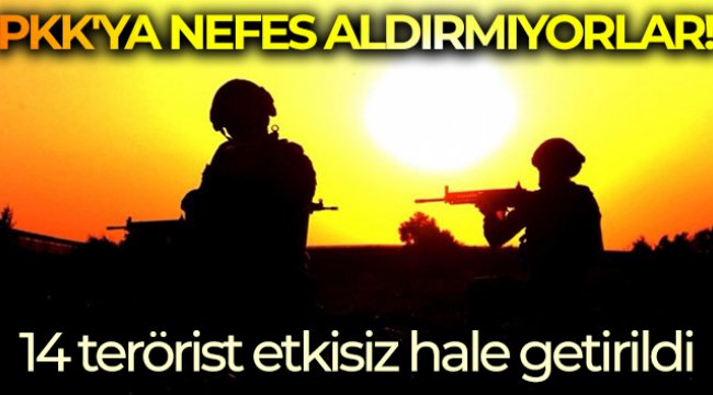 14 PKK/YPG'li terörist etkisiz hale getirildi