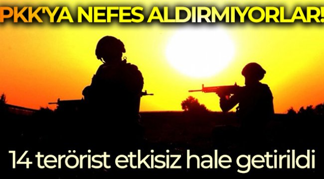 14 PKK/YPG'li terrist etkisiz hale getirildi