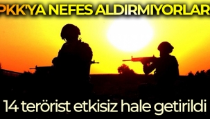 14 PKK/YPG'li terrist etkisiz hale getirildi