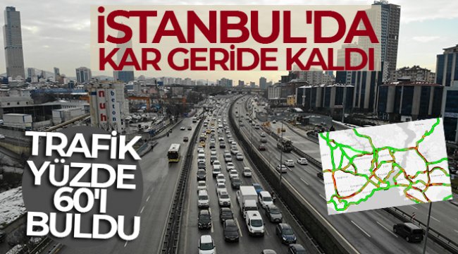 İstanbul'da kar geride kaldı, trafik yüzde 60'ı buldu