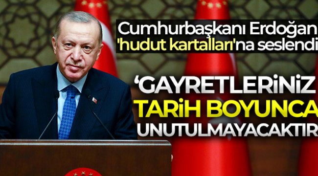 Cumhurbaşkanı Erdoğan 'hudut kartalları'na seslendi