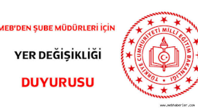 ?ube Mdrlerinin 2023 Y?l? Yer De?i?tirme ??lemleri