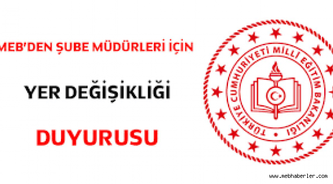 Şube Müdürlerinin 2023 Yılı Yer Değiştirme İşlemleri