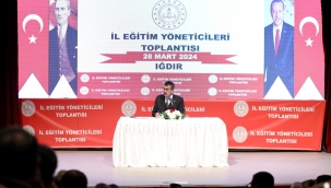 BAKAN YUSUF TEK?N, I?DIR'DA ?L E??T?M YNET?C?LER?YLE B?R ARAYA GELD?